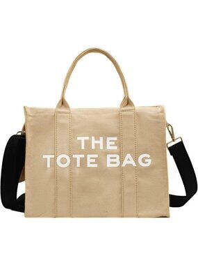 Women Khaki Personalized Canvas Crossbody Tote Bags with Zipper Mini Top-Handle